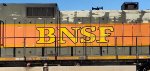 BNSF 1050, one of a kind Heritage 1 unit, trails on EB BNSF stack